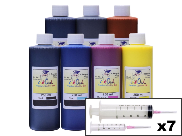 7x250ml Ink Refill Kit for CANON GP-2600S, GP-4600S, GP-6600S (PFI-2100/3100, PFI-2300/3300, PFI-2700/3700)