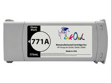 Remanufactured 775ml HP #771A series PHOTO BLACK Pigment Cartridge for DesignJet Z6200, Z6600, Z6800 (B6Y21A)
