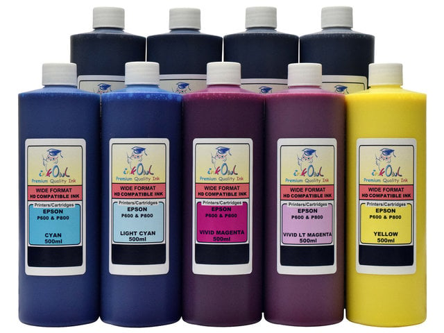9x500ml Compatible Ink for EPSON Ultrachrome HD with MATTE BLACK for SureColor P800