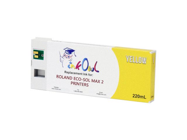 220ml YELLOW Compatible Cartridge for Roland ECO-SOL MAX 2 Printers (ESL4-YE)