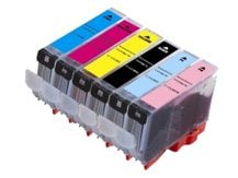 6-Pack Compatible Cartridges for use with CANON CLI-8 (BK, C, M, PC, PM, Y)