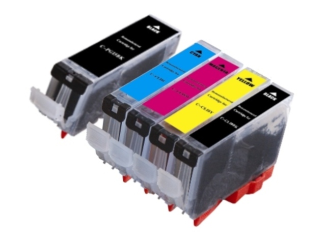 5-Pack Compatible Cartridges for use with CANON CLI-8, PGI-5 (2BK, C, M, Y)