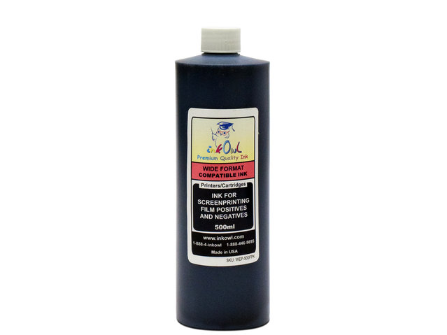 500ml Black Dye Screenprinting Ink for Film Positives and Negatives on EPSON and CANON Printers