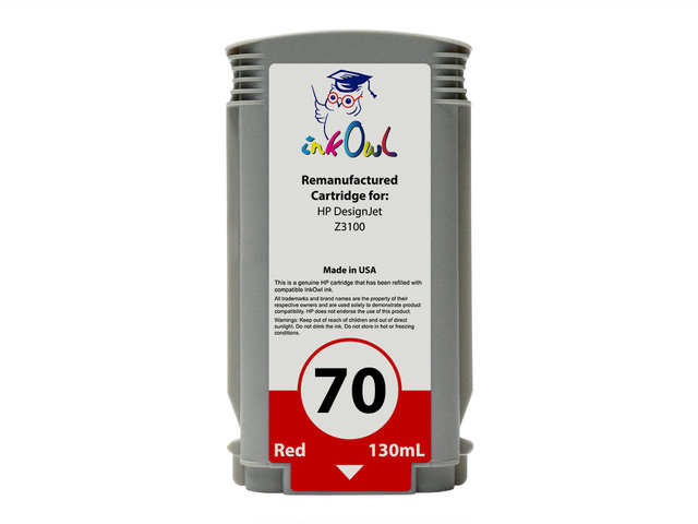 Remanufactured 130ml HP #70 RED Pigment Cartridge for DesignJet Z3100 (C9456A)