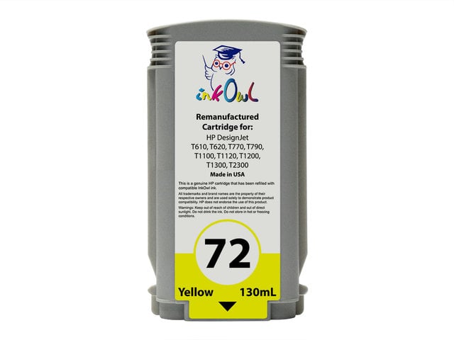 Remanufactured 130ml HP #72 YELLOW Cartridge for DesignJet T-series (C9373A)