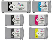 6-Pack of Remanufactured 775ml/400ml HP #761 Cartridges for DesignJet T7100, T7200