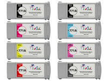 8-Pack of Remanufactured 775ml HP #771A series Pigment Cartridges for DesignJet Z6200, Z6800