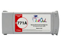 Remanufactured 775ml HP #771A series CHROMATIC RED Pigment Cartridge for DesignJet Z6200, Z6800 (B6Y16A)