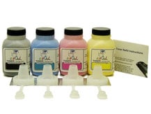 4-Color Toner Refill Kit for use in HP W2110A/X, W2111A/X, W2112A/X, W2113A/X (206A/206X) and others