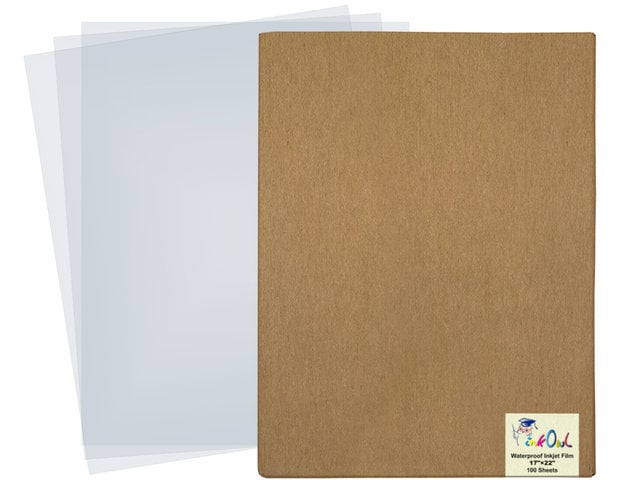 17'' x 22'' (100 Sheets) Transparent Waterproof Inkjet Film