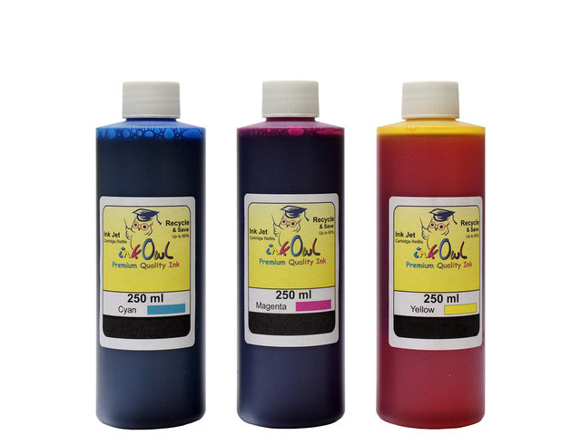 3x250ml Cyan, Magenta, Yellow Ink for use in CANON printers
