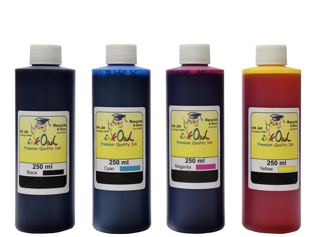 4x250ml Black, Cyan, Magenta, Yellow Dye-Based Ink for HP 18, 88