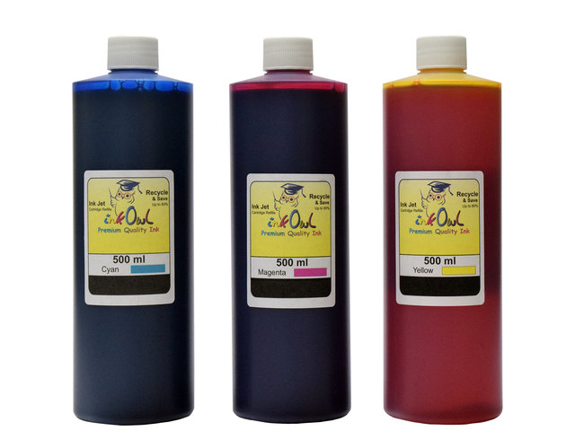 3x500ml Cyan, Magenta, Yellow Ink for use in CANON printers