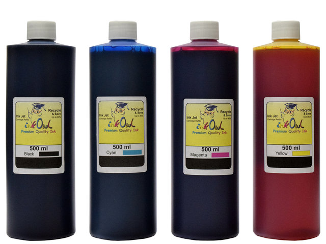 4x500ml Matte Black, Cyan, Magenta, Yellow Ink for HP 72, 711, 712, 761