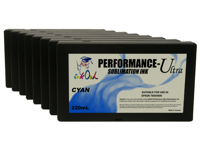 8-Pack 220ml Performance-Ultra Sublimation Cartridges for Epson Stylus Pro 7800, 9800