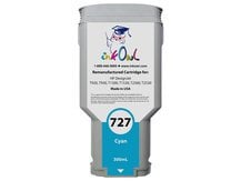 Remanufactured 300ml HP #727 CYAN Cartridge for DesignJet T920, T930, T1500, T1530, T2500, T2530 (F9J76A)