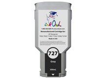 Remanufactured 300ml HP #727 GRAY Cartridge for DesignJet T920, T930, T1500, T1530, T2500, T2530 (F9J80A)