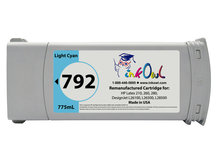Remanufactured 775ml HP #792 LIGHT CYAN Cartridge for DesignJet L26100, L26500, L26800, Latex 210, 260, 280 (CN709A)