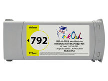 Remanufactured 775ml HP #792 YELLOW Cartridge for DesignJet L26100, L26500, L26800, Latex 210, 260, 280 (CN708A)