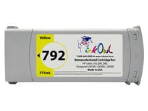 Remanufactured 775ml HP #792 YELLOW Cartridge for DesignJet L26100, L26500, L26800, Latex 210, 260, 280 (CN708A)