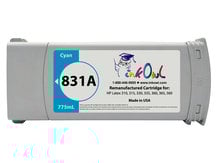 Remanufactured 775ml HP #831A CYAN Cartridge for Latex 310, 315, 330, 335, 360, 365, 560 (CZ683A)