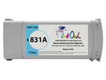 Remanufactured 775ml HP #831A LIGHT CYAN Cartridge for Latex 310, 315, 330, 335, 360, 365, 560 (CZ686A)