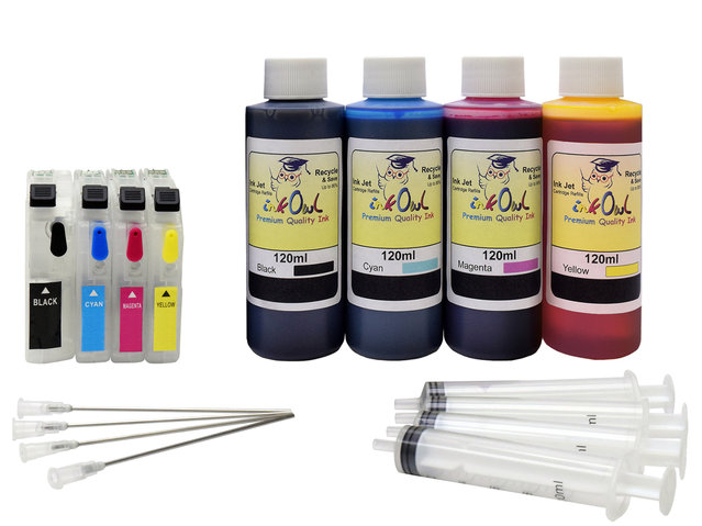 Refillable Cartridges for Brother LC203 with our 120mL Bulk Ink Set