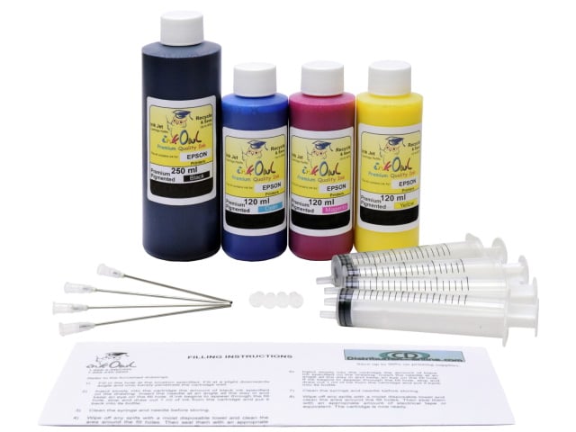 *PREMIUM PIGMENTED* 250ml/120ml Bulk Kit for EPSON ColorWorks C830, C831, C832, and related models