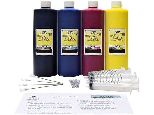 *PREMIUM PIGMENTED* 500ml Bulk Kit for EPSON ColorWorks C7500G, C7500GE, C7510G, C7520G