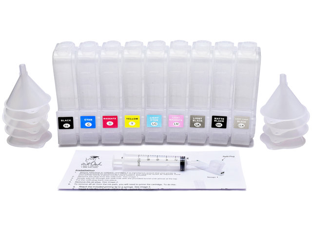 Elongated Refillable Cartridge Set for EPSON Stylus Pro 3880