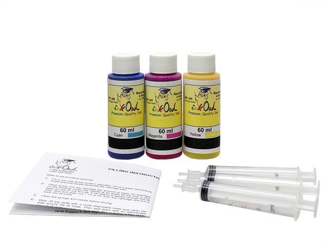 *PIGMENTED* 60ml Color Kit for HP 932, 933, 936, 950, 951, 952, 953, 954, 955, 956, 962, 966, and others
