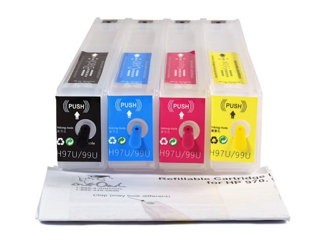 Easy-to-refill Cartridge Pack for HP 970, 970XL, 971, 971XL - InkOwl