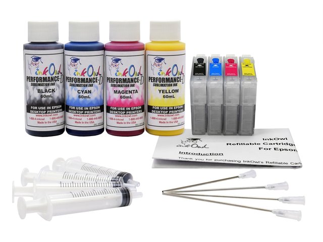 Performance-D 4x60ml Sublimation Ink Starter Kit for Epson WF-7210,  WF-7710, WF-7720, and related models - InkOwl