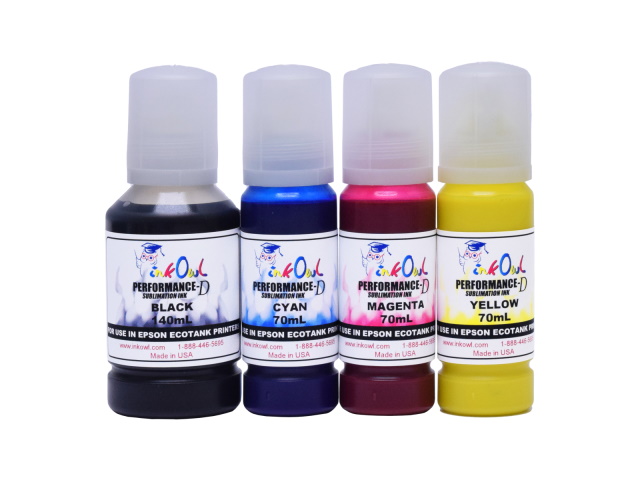 140ml Black, 3x70ml Color Performance-D Sublimation Ink Bottles for Epson EcoTank Printers