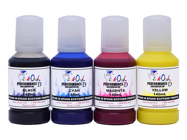 4x140ml Performance-D Sublimation Ink Bottles for Epson EcoTank Printers -  InkOwl