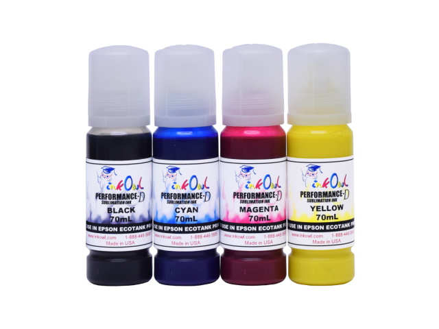 4x70ml Performance-D Sublimation Ink Bottles for Epson EcoTank Printers -  InkOwl