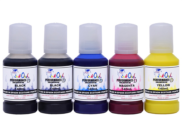 5x140ml Performance-D Sublimation Ink Bottles for Epson ET-7700, ET-7750