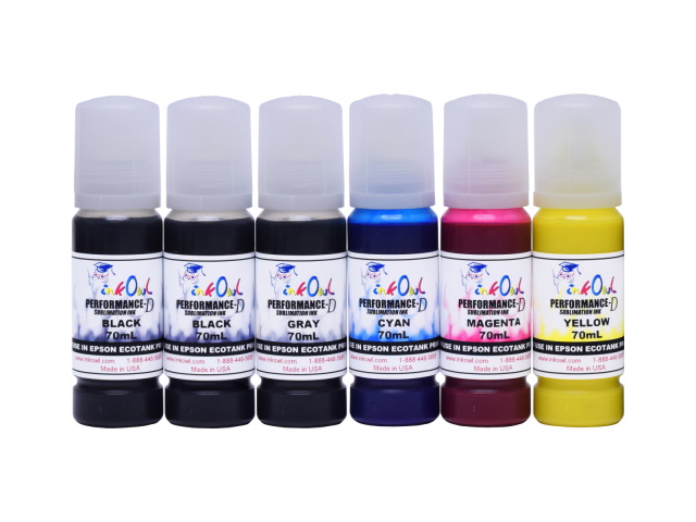 6x70ml Performance-D Sublimation Ink Bottles for Epson ET-8500, ET-8550