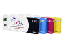 4x220ml Compatible Cartridge Pack for Roland ECO-SOL MAX 2 Printers