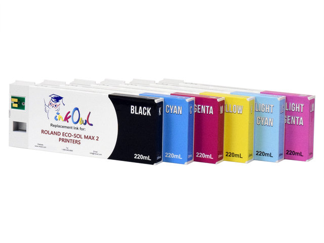 6x220ml Compatible Cartridge Pack for Roland ECO-SOL MAX 2 Printers
