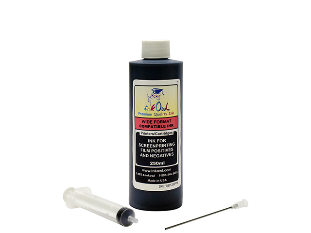 250ml Black Dye Screenprinting Ink for Film Positives and Negatives on EPSON and CANON Printers