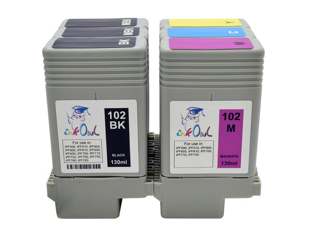 Printer Spare Parts 102 for Can0n Pfi102 Bulk Refillable Ink Cartridge for Can0n Ipf 510 Ipf610 Ipf605 Ipf500 Printer Refill Ink Cartridge With Chip
