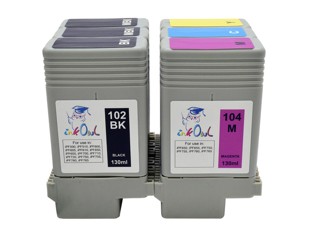 6-pack 130ml Compatible Cartridges for CANON PFI-102/104