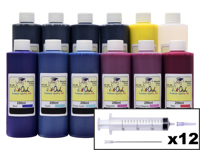 Combo Kit for use in CANON printers - pigment-based black ink - InkOwl