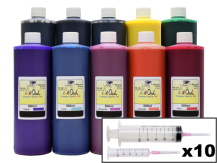 10x500ml Ink Refill Kit for CANON GP-2000, GP-4000 (PFI-2100, PFI-2300, PFI-2700)