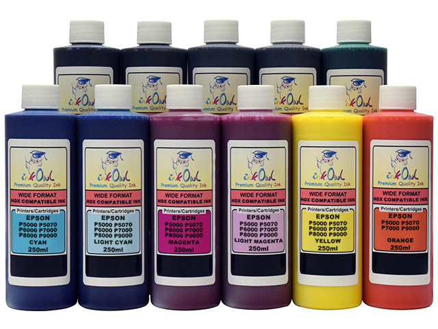 11x250ml Compatible Ink for EPSON Ultrachrome HD/HDX for SureColor P5000, P5070