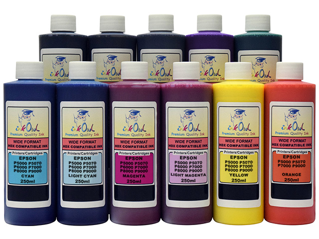 11x250ml Compatible Ink for EPSON Ultrachrome HD/HDX for SureColor P5000, P5070 with VIOLET
