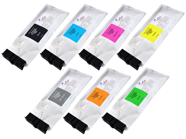 7x500ml Compatible Ink Pouch Pack for Roland TrueVIS Printers using TR2 ink (CMYK+Lk+Or+Gr)