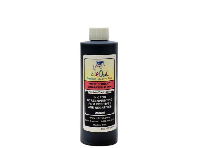 250ml Black Dye Screenprinting Ink for Film Positives and Negatives on EPSON and CANON Printers