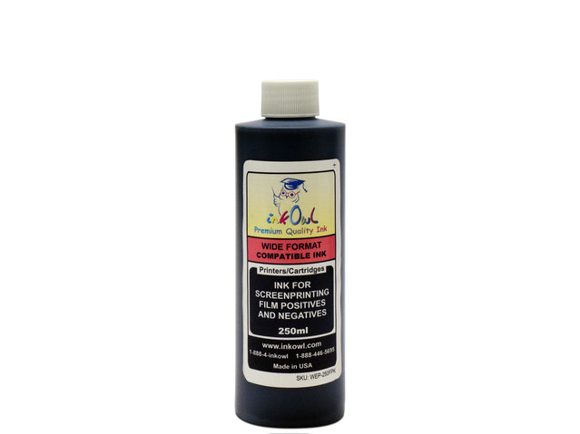 250ml Black Dye Screenprinting Ink for Film Positives and Negatives on EPSON and CANON Printers